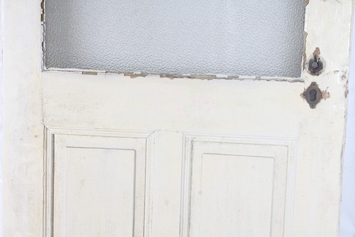 alte Holztür Tür Holz Kassettentür Lichtausschnitt Glas links 204 x 90 x 3,5cm - Bild 5 von 12