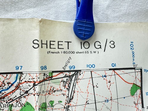 MAPPA SECONDA GUERRA MONDIALE Caen Parigi Francia 1941 Strada 44x 27" foglio #55 guerra marina ufficio restrizione - Foto 4 di 9