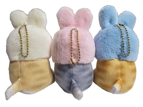 Plush Cat with Bunny Ears Key Chain Toy Pendant Pink Color - Picture 5 of 5