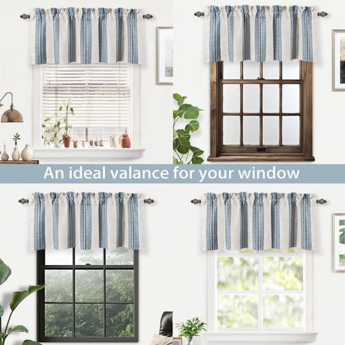 Chris vertikal gestreift Verdunkelung Leinen Fenstervorhang Volant Stange Tasche Thermo - Bild 52 von 58