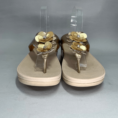 FitFlop Lulu Blumen Damen-Sandalen Größe 8 beige Zehensteg Flip-Flop Sandalen - Bild 2 von 12