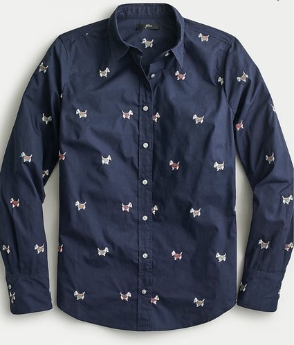 Camisa perfecta J.Crew bordada Dog Days nueva con etiquetas - Imagen 2 de 8