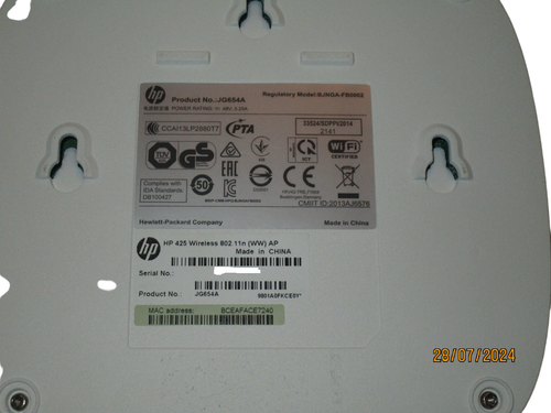 4x HP Wireless Access Point 425 PoE 2,4GHz 5GHz Dual Radio 802.11n _ JG654A. - Bild 4 von 8