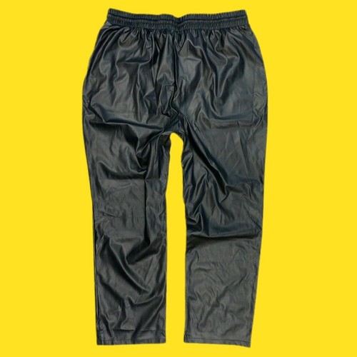 V BY VERY Elasticated Waist Drawstring Faux Leather Trousers in Black, UK 20 - Picture 2 of 4