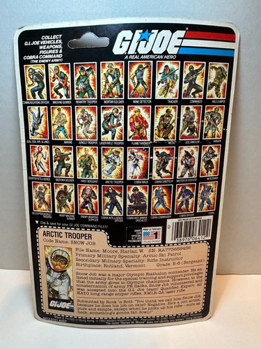 Vintage 1983 GI JOE SNOW JOB Figure  Complete w/ Full Card Back - Picture 3 of 3