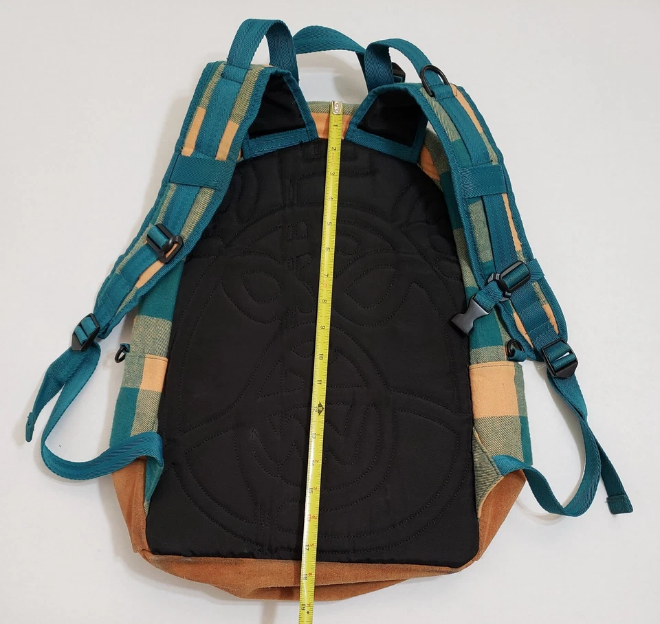 Mochila MISHKA lana franela y gamuza melocotón verde azulado Foto 4 de 4