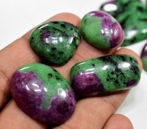 100ct 2-3pcs Ruby Zoisite Wholesale Cabochon Top Quality Ruby Gemstone V59-2 - Picture 5 of 6