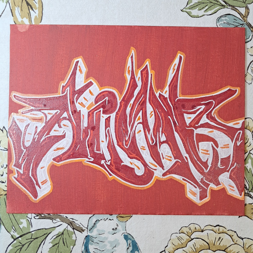 Pintura de Panel de Lienzo NIMBUS Original 10x8 ÚNICA Acrílico Estilo Graffiti Arte - Imagen 6 de 9