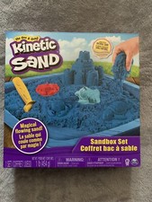 Kinetic Sand Sandbox Set 1lb of Natural Sand Magical Flowing Sand Blue New