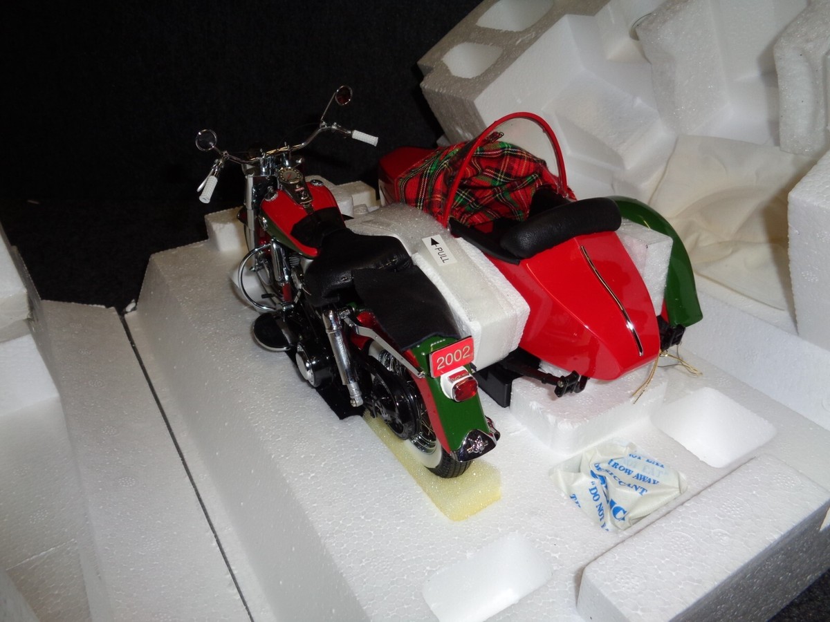 FRANKLIN MINT HARLEY 1958 DUO GLIDE With SIDECAR 2002 CHRISTMAS 1