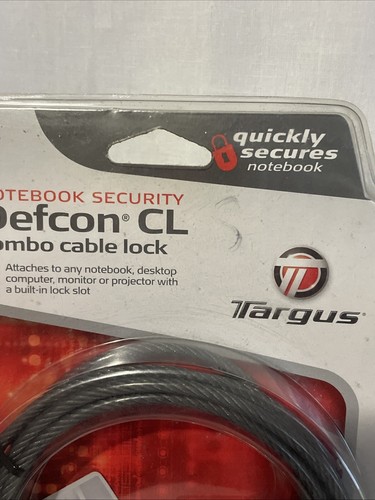 Targus PA410U Defcon CL Combo Cable Lock - Laptop Anti-Theft Device New/Sealed - Picture 4 of 11