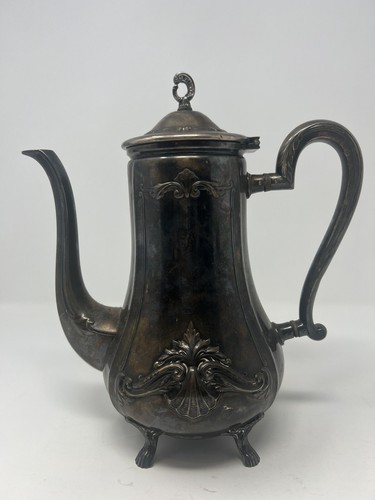 Vintage Silver Coffee Tea Pot with Attached Lid - Picture 6 of 17