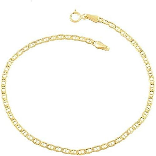 14K Gold Anklets for Women - 10 Inch Anklet, Rope & Box Chain, Cuban & Figaro Ch