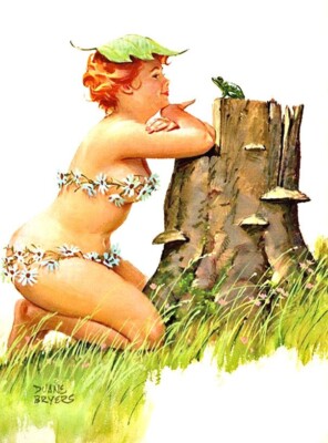 Vintage Hilda Plus Size Girl Reproduction Print 11 x 14  #90 Mr Frog