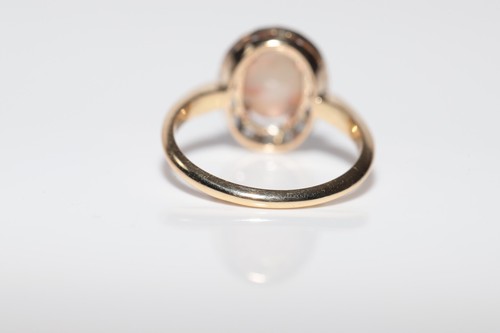 Antique Circa 1900s Handcrafted 18k Gold Natural Diamond And Opal Ring - Picture 8 of 16