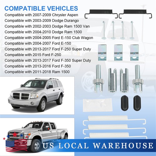 Rear Parking Brake Hardware Kit Spring For Ford Dodge F-350 Van Ram 1500 Classic - Afbeelding 2 van 9