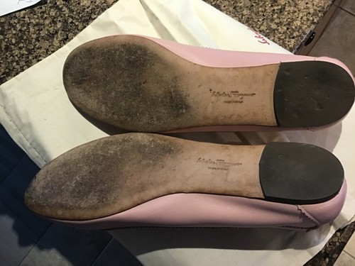 APPARTAMENTO BALLETTO SALVATORE FERRAGAMO ENEA BON BON AGNELLO PELLE ROSA ITALIA 8,5 M - Foto 6 di 12