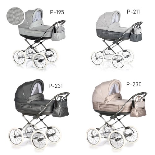 3in1 Klassischer Kinderwagen ROAN Marita Prestige / gepumpte räder 14" RO - Bild 3 von 10