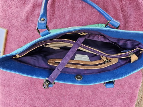 ANUSCHKA Schultertasche Damen handbemalt Leder zwei Katzen Tasche groß - Bild 9 von 13