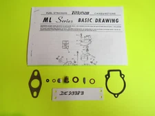 Cushman Motor Bike 32 34 Utility engine M7 M14 M50 Tillotson ML2A ML3A Carb Kit