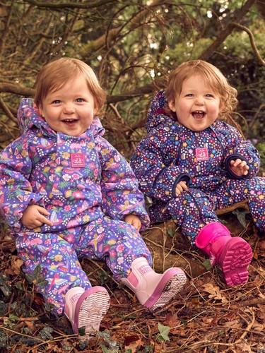 Jojo Maman Bebe SNOWSUIT 18-24M Purple Floral LINED Waterproof PUDDLESUIT 2025 - Picture 16 of 19