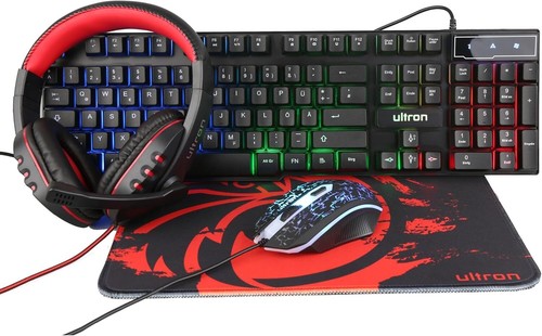 Ultron Hawk Gaming Kit 4in1 Set Tastatur Maus Mauspad  Aussteller OVP  PD.11-21