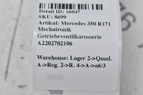 Mercedes 350 R171 Mécatronique Getriebeventilkarosserie A2202702106 - Bild 5 von 5