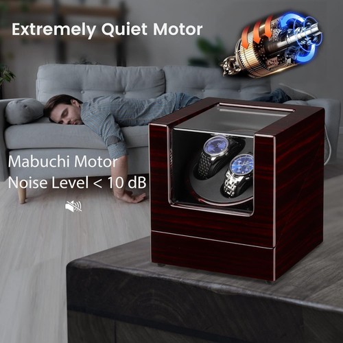 Piano lacquer ebony wood automatic double watch winder - Picture 5 of 5