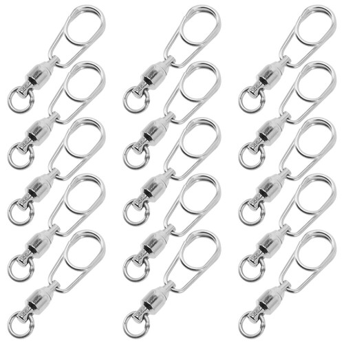 30 Pcs Fishing Supplies Bearing Rolling Swivel Snap Swivels for Round - 第 12/12 張圖片