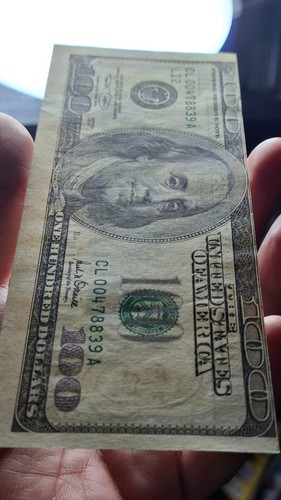 United States Of America 100 Dollars 2001 Franklin MissPrint Bank Note Circulatd - Picture 5 of 5