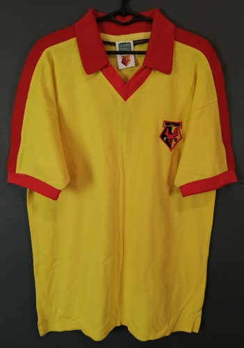 MINT MENS RETRO REPLICA FC WATFORD 1978/1982 SOCCER FOOTBALL SHIRT JERSEY SIZE M - Picture 1 of 9