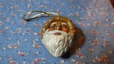 Santa Claus Christmas Ornament Head Red Hat About 2 5/8" High w/o String