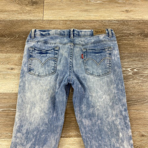 LEVI'S Skinny Leg Low Rise Acid Wash Blue Denim Jeans Youth Girl's Size 14 R - Picture 6 of 11