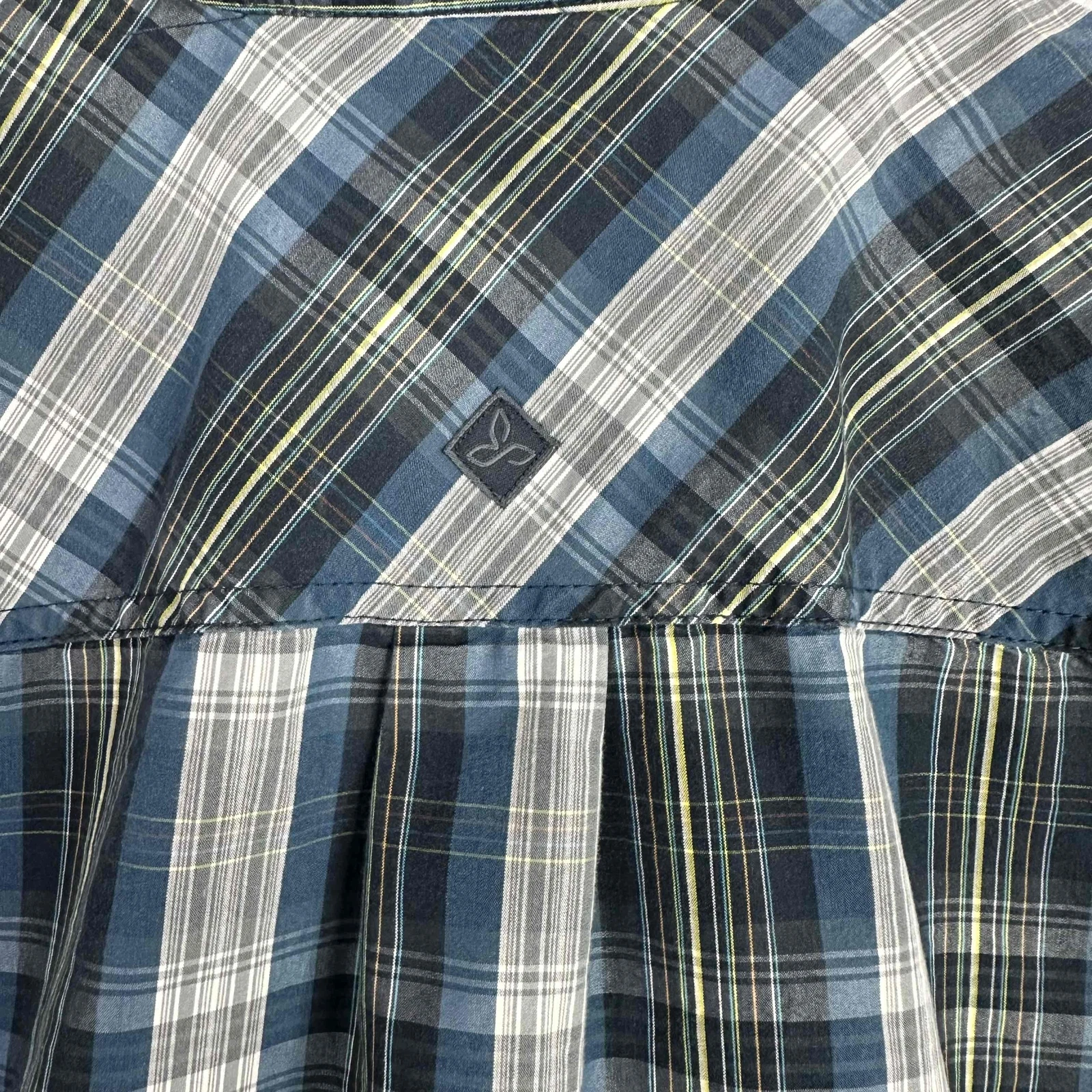 prana plaid short sleeve button up casual outdoors athleisure shirt