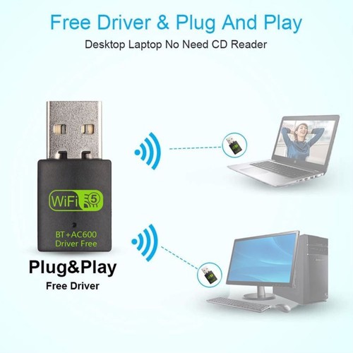 Adaptador de tarjeta 2.0 receptor de PC Wifi de 600 Mbps 2.4G USB doble para red dongle - Imagen 5 de 6