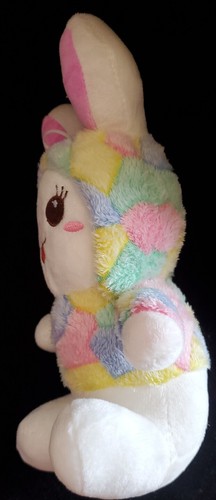 Weißer Stofftier Osterhase Pastellfarben Blockiert Hoodie 12 Zoll Neu ohne Etikett - Bild 3 von 7