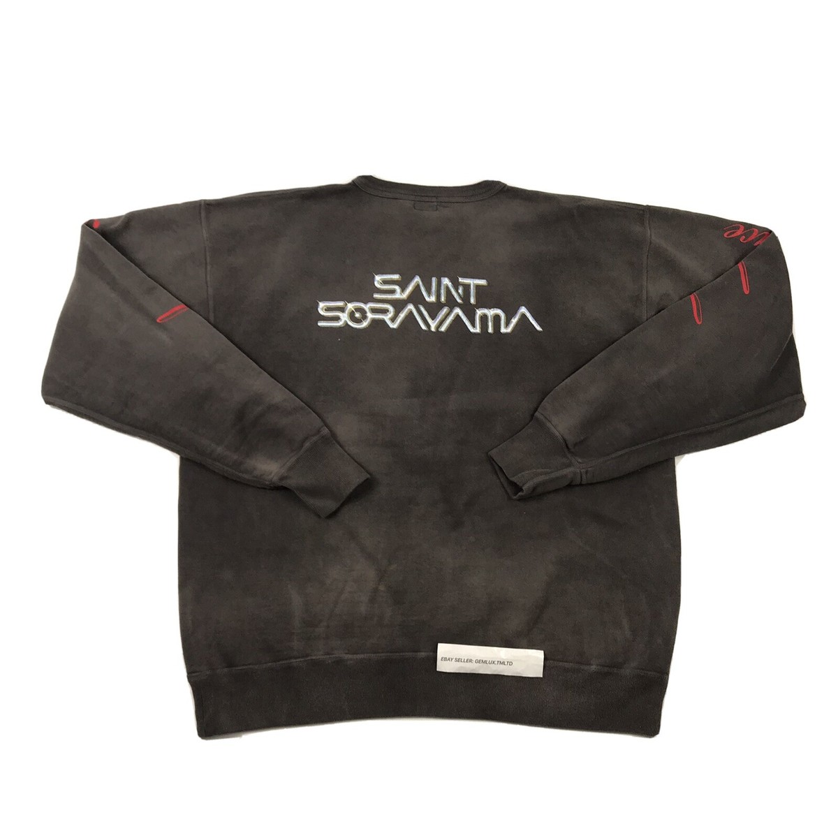 Saint Michael X Hajime Sorayama Faded Black Sweatshirt Size Saint Michael X Hajime Sorayama Faded Black Sweatshirt Size