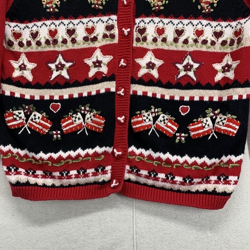 Heirloom Collectibles Ladies Knitted Embroidered Christmas Cardigan Size Small - Picture 5 of 22