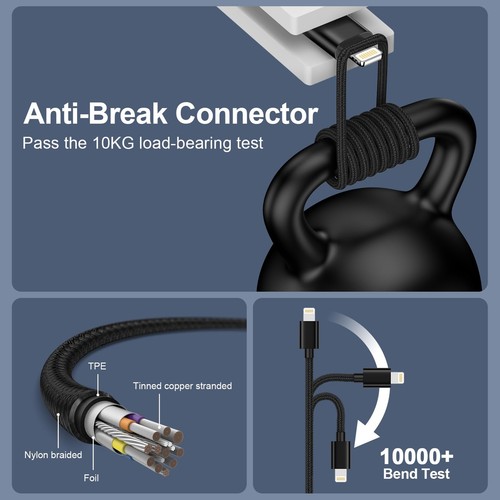 iPhone Aux Kabel für Auto 2 Pack 35mm Aux auf Kabel Adapter auf Klinke Kabel ... - Bild 5 von 7