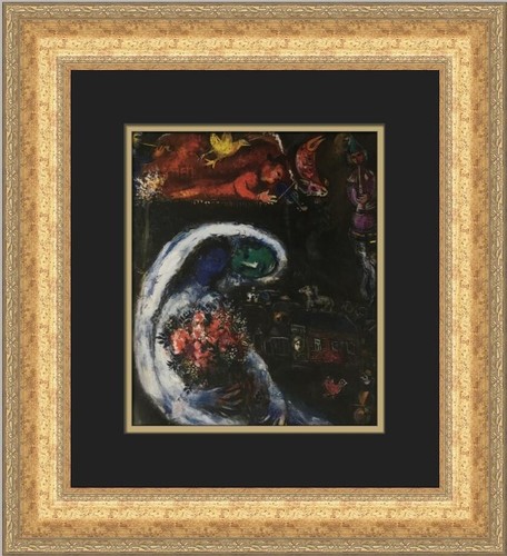 Marc Chagall The Bride with a Blue Face Custom Framed Print - Picture 1 of 2