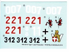 RyeField Model RM-5015 1/35 Sd.Kfz.181 Pz.Kpfw.VI Ausf.E Tiger Late decals only