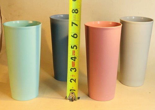 Set of 4 Vintage Tupperware Tumblers 12oz  6 1/2 Tall Cups M - Bild 3 von 9