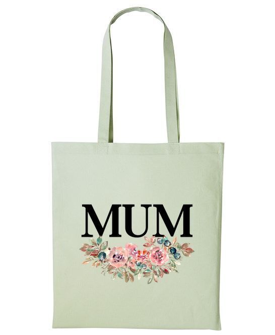 Mother's Day Tote Mum Flowers Print Gift For Mummy Reusable Shop Shoulder Bag