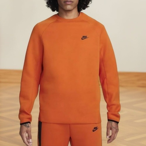 Nike Mens Fleece Pullover Logo Cotton Sweatshirt Orange Size XL Tall NWT - Picture 1 of 3