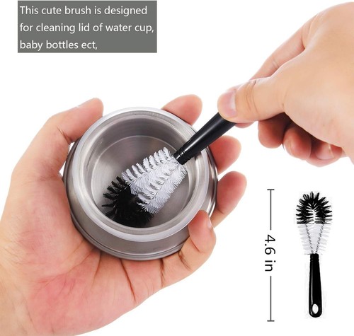 8-Pack Bottle Cleaning Brush Set - Long Handle Black Bottle Cleaner for Washing - Picture 6 of 7