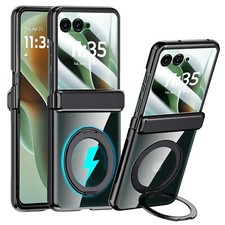 For Motorola Razr 2024/Ultra 2025 Hinge Protection Clear Stand Mag Safe Case
