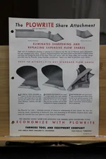 Brochure Plowrite Share Attachment Farmers Tool and Equipment Co Oakland CA