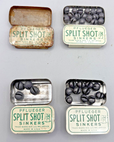 Pflueger Vintage Split Shot Sinkers (4 tins) - Picture 2 of 3