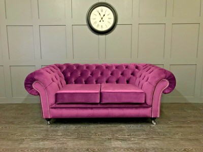 2 Seater Chesterfield Sofa Velvet Fabric Plush Couch Settee Living 2 Seater Chesterfield Sofa Velvet