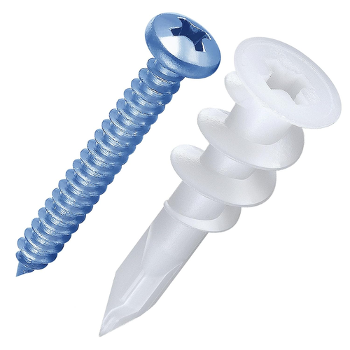 200Pcs #8 Self Drilling Drywall Plastic Anchors with Screws Wall Anchors,New Whi - Picture 9 of 12